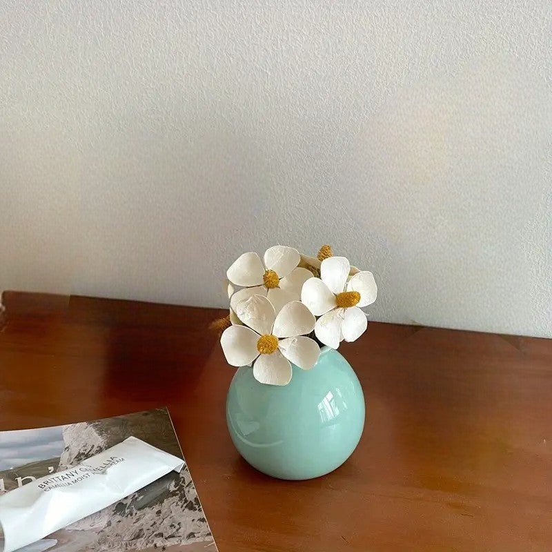 Vase en Céramique - ZenHydroVase™ - Cyan - Ambiance et décoration