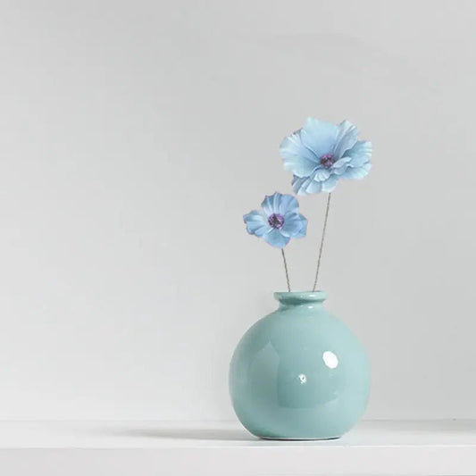 Vase en Céramique - ZenHydroVase™ - Cyan - Ambiance et décoration
