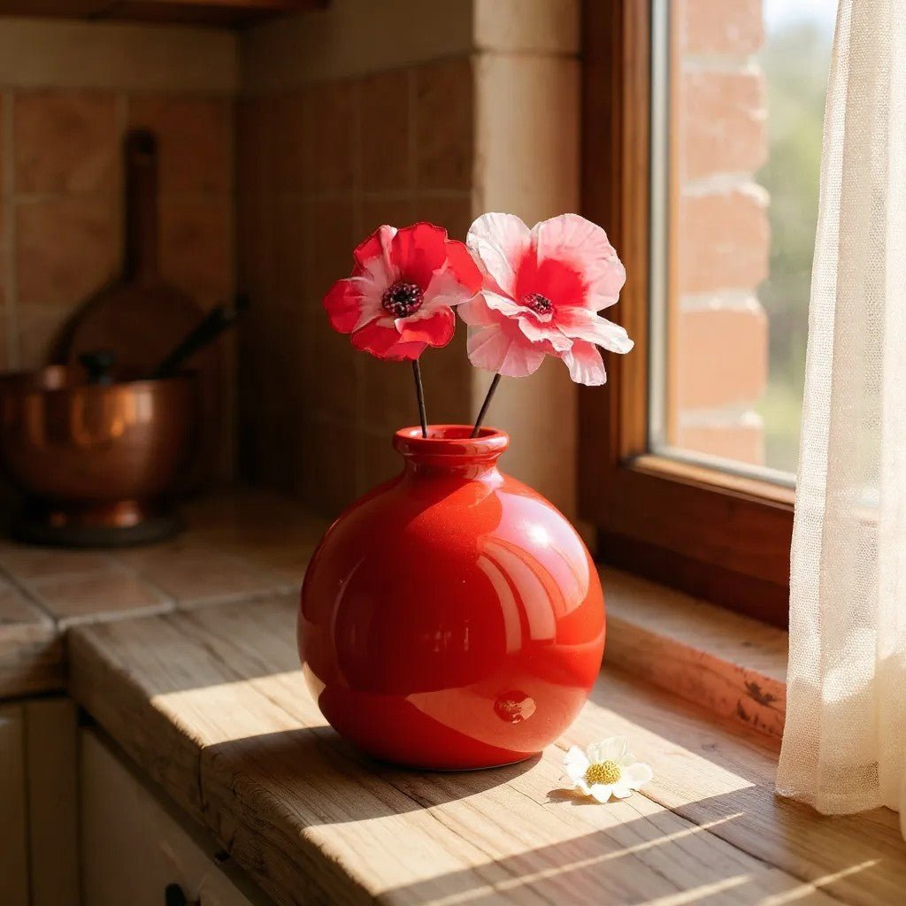 Vase en Céramique - ZenHydroVase™ - Rouge - Ambiance et décoration