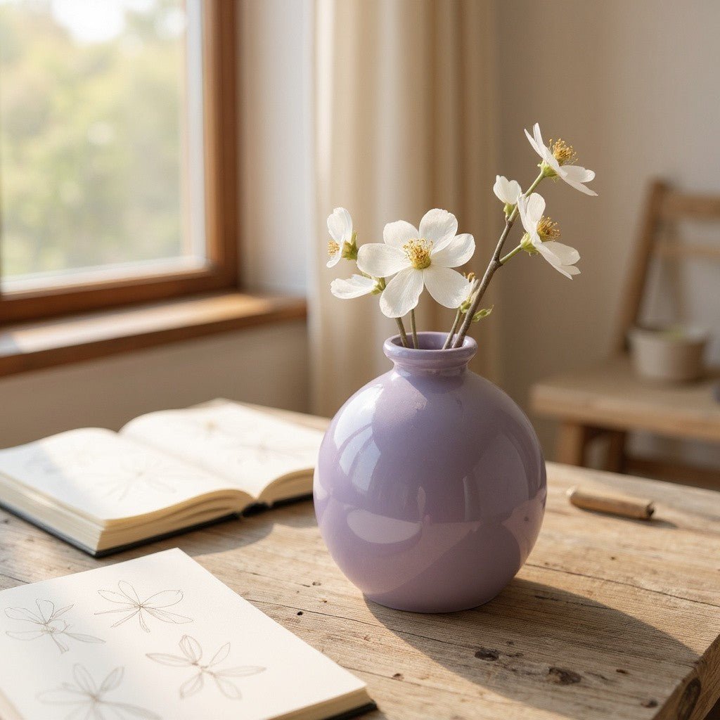 Vase en Céramique - ZenHydroVase™ - Violet - Ambiance et décoration
